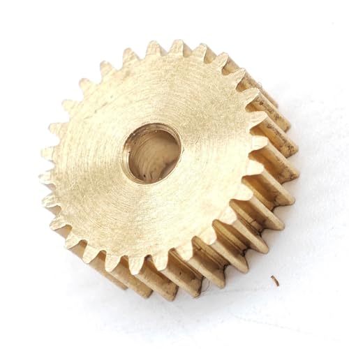 BELTXTROPHE 5pcs 0.2 Module 30 Teeth Brass Flat Spur Gear 6.4mm Diameter 1.2mm Thickness 0.2M 30T Straight Teeth Motor Pinion Industry(2mm Tight fit)