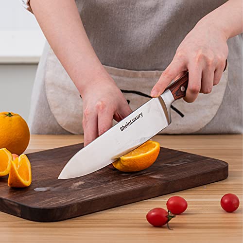 Chef Knives Kitchen Knife 8” Handmade Forged High Carbon Germany Stainless Steel Meat Knife Super Sharp paring knife with Black Color Wood Ergonomic Handle for Home Cook or Restaurant Kitchen