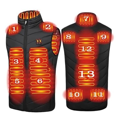 Veste Chauffante Homme Femme, Gilet Chauffant Moto avec 3 Niveaux