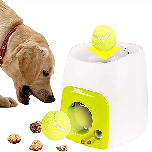 SHOPANTS Lanceur automatique de balle de tennis pour chien - 1 balle de tennis incluse (mangeoire pour ennis)