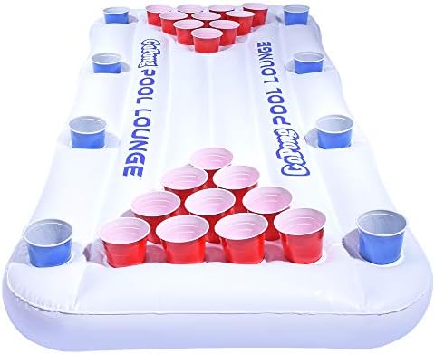 GoPong Pool Lounge Beer Pong Inflatable, White