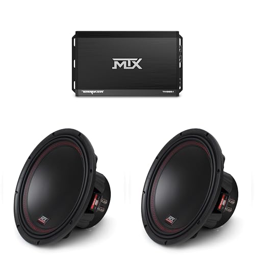 MTX Terminator 1000-Watt RMS 1? Mono Block Class D Amplifier and Two MTX Audio 5510-44 55-Series 10