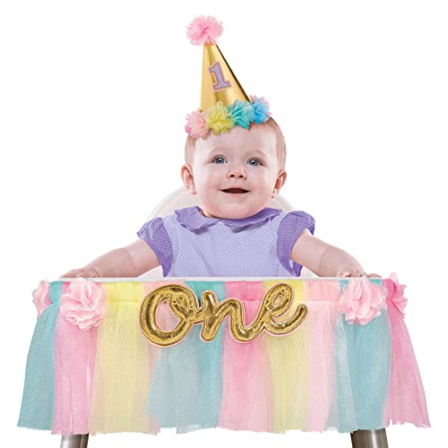 Vibrant Multicolor Deluxe High Chair Decoration for Girls - 7.25