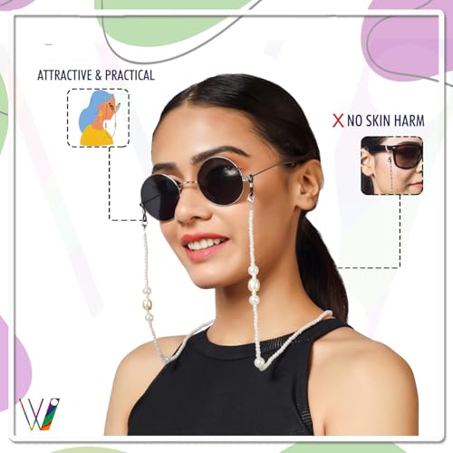 Image of Unisex Specs Holder Hook & Loop Anit Slip Eyewear Lanyard Beads Strap Chain