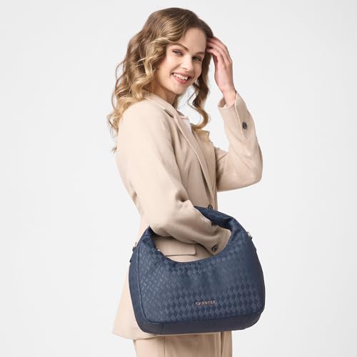 Image of Caprese Maddy Medium Hobo Bag for Women with Adjustable & Detachable Strap | Stylish Textured Handbag for Everyday Use | Perfect for Casual Outings, Work, Travel, and Special Events
