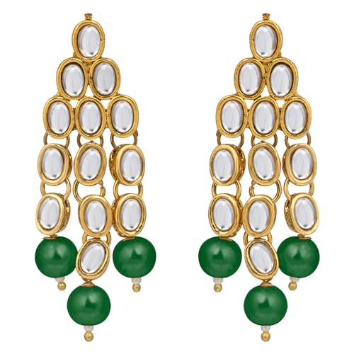 Image of Peora Kundan Faux Pearl Long Necklace & Jewelry Set Gift for Women