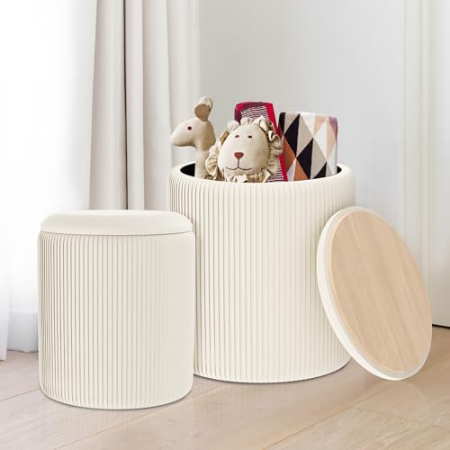 2pcroundvelvetottomanwithstorageupholsteredpouffootrestfordormbohocoffeetablestoolscutecircleottomanwithstoragemultifunctionalvelvetstorageottomanforlivingroombedroom Urban Country Home Decor 2pc round velvet ottoman with storage upholstered pouf foot rest for dorm boho coffee table stools cute circle ottoman with storage multifunctional velvet storage ottoman for living room bedroom urban country home decor