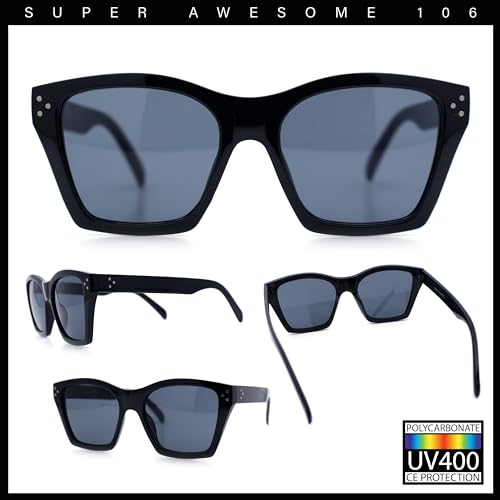 SA106 Womens Oversize Horn Rim Cat Eye Sunglasses4