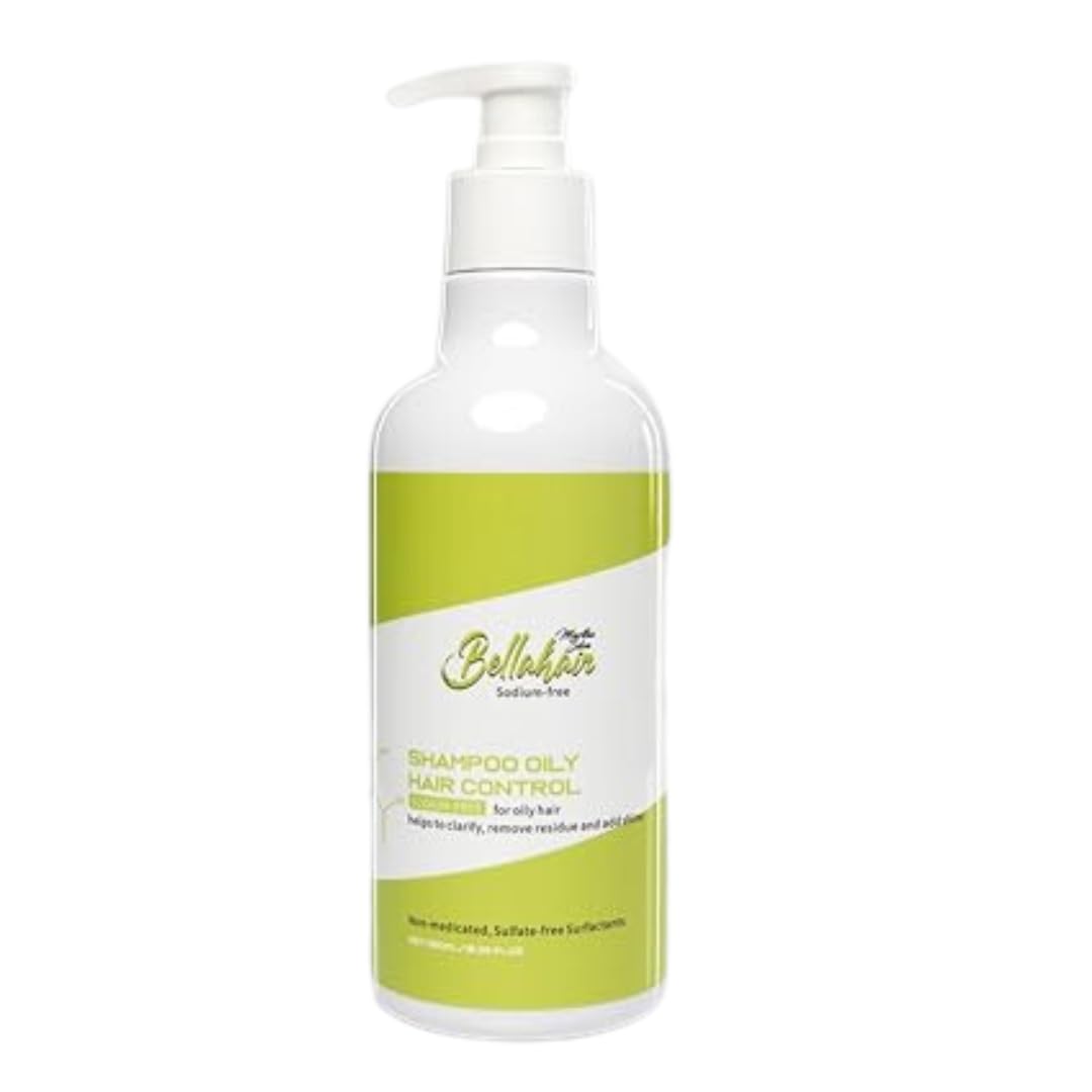 Bellahair Detox – Sulfate-Free Clarifying Shampoo for Oily Scalp, Dandruff Relief, Dryness Repair, Shine Boost & Natural Hair Growth Support