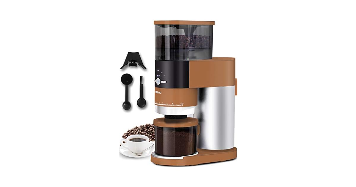 ENZOO Conical Burr Coffee Grinder with Detachable Design (Brown) only