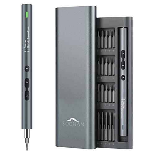 SOONAN Kit Tournevis De Précision, Tournevis De Precision 62 en 1, Lumières LED Mini Perceuse Electrique, Avec Jeu De Tournevis Pour l'électronique, Montre, Lunettes, Drone, PC MacBoo