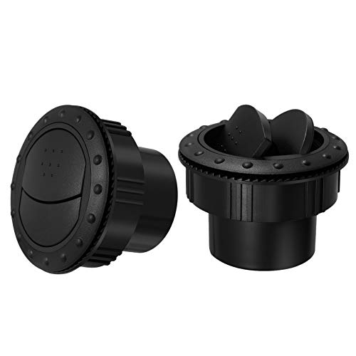 NOLITOY - NOLITOY 2pcs Dashboard Air Conditioning Vent Outlet 60mm Air Conditioning Deflector Side Roof for Car RV ATV A1176, Black