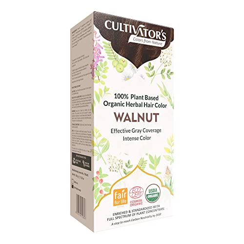 Cultivator's Walnut Hair Color - Ammonia-Free, Natural Herbal Powder for Women and Men - 100g