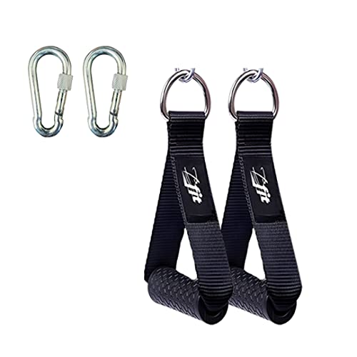 B FIT Professional Exercise Gym Machine Handles for Cable Machines Style Optional (Pair) (Solid ABS Pipe Handles with Snap Hooks)