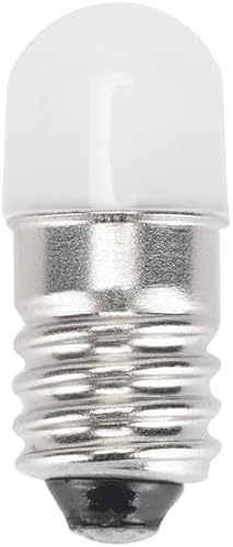 Miniatura 6 de GutReise Bombillas LED E10 3V blanco cálido, 10 piezas ACDC E10 Tornillo en miniatura Lámparas LED 0.5 vatios 65 Lm (3V, blanco cálido)