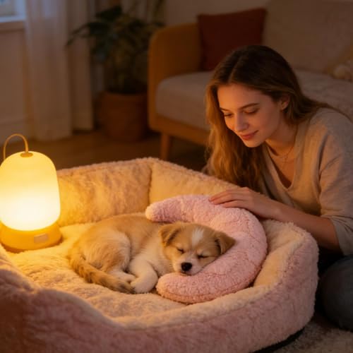 Cama para hámster de peluche premium con soporte cervical acolchado para conejos 3