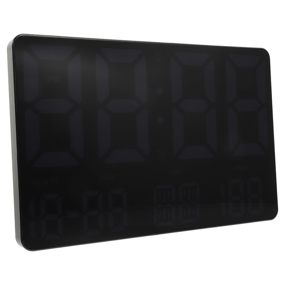 Orologio da Parete Digitale Grande Display Led, Funzione Meteo e Rilevamento Temperatura, Design Moderno in Plastica Nero per Ufficio e Soggiorno