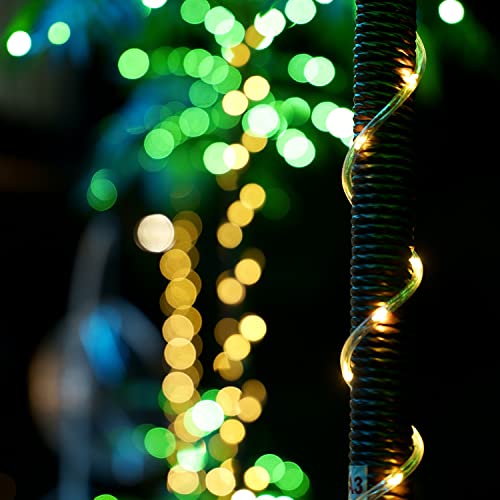 Artificial Palm Tree Christmas Tree 7Ft 3Trunks 245Led Lighted Simulation Tropical Palm Tree Fake Plant Light For Patio Home Office Beach Yard Cruise Hawaiian Party Tiki Bar Decorations(Electric) #TOP5