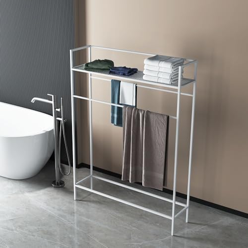 Porte-serviettes vertical cintre multifonctionnel vêtement salle bain