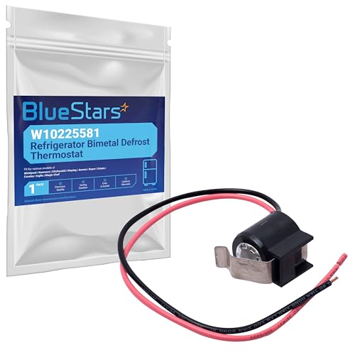 BlueStars W10225581 Refrigerator Bimetal Defrost Thermostat Replacement - Compatible with Whirlpool Kenmore - Replaces WPW10225581 PS11750673 AP6017375 2188824 2321799 W10260437