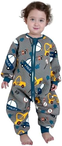 LILBESTIE Toddler Sleeping Bag, 1.5 TOG Soft Cotton Baby Sleep Bag with Feet Baby Sleep Bag with Feet Long Sleeve Sleep Sack (Art Classes, 18M-3T)