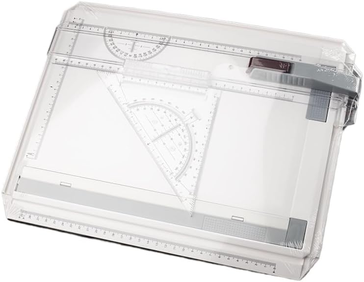HeyDear 建築士 学生 専門家向け A2 軽量ポータブル製図板 平行定規 マグネット 簡単調整 図面台 卓上製図用品 60x4