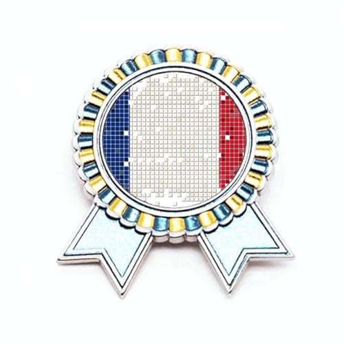 Broche drapeau de la France badge en métal tricolore taille M pour vêtement