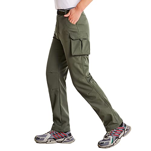 Jomlun Kids Boy's Youth Fleece Lined Hiking Pants Outdoor Soft Shell Snow Ski Waterproof Windproof Warm Cargo Insulated Pants Winter #TOP7