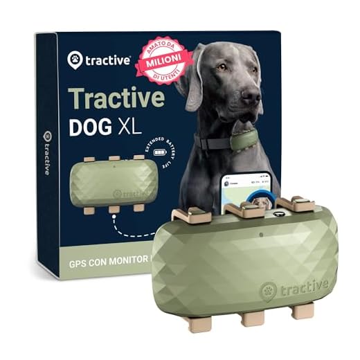Tractive - GPS per cani XL - Fino a 1 mese di autonomia - Localizzazione in tempo reale in tutto il mondo - Notifiche antifuga - Monitoraggio dell'attività con avvisi di salute