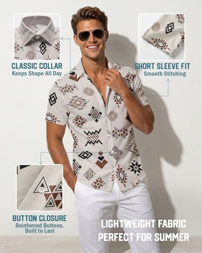 Image of 99TIMORO Fathers Movie Hawaiian Shirt for Men, Characters Button Down Short Sleeve Top, Summer Beach Gifts