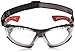 Bollé Safety Bolle Safety Rush+ Safety Glasses Platinum® with Assembled Foam and Strap, Black & Red Frame, Clear Lenses