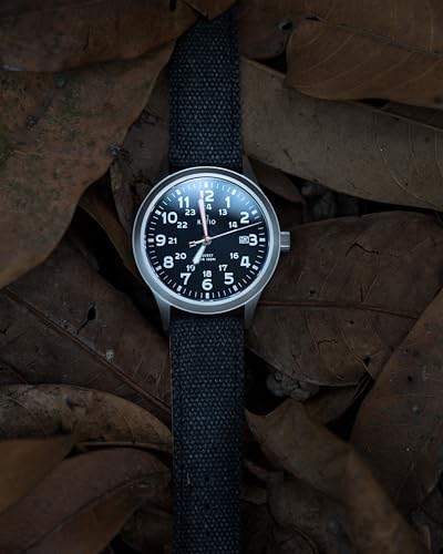 Image of RATIO Field Watch Sapphire Crystal Nylon Strap Easy Reader Casual Watch Japanese Quartz 100m Water Resistant Military Watch for Men