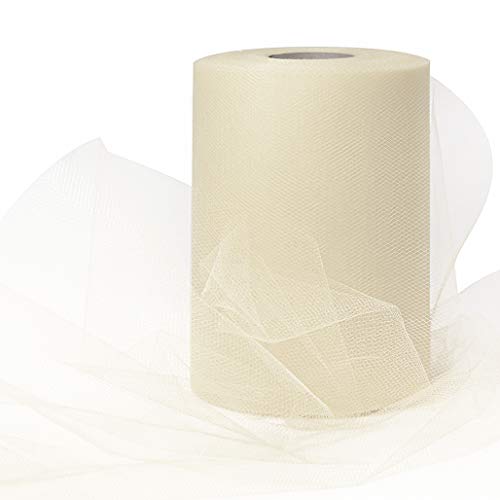 Image of Expo International Decorative Matte Tulle Spool of 6 inch X 100 yards | Ivory