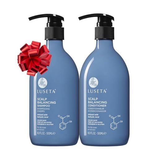 Image of Luseta Salicylic Acid Shampoo and Conditioner Set for Men and Women, Scalp-Balancing, Reducing Build-up, Flake Control Shampoo for Men, Clarifying Shampoo for Refreshing, pH-Balanced, 2 x 16.9 Fl Oz
