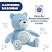 Chicco Kuscheltier Bär, Baby Spielzeug ab Geburt, Teddybär Plüsch, weicher Projektor mit Nachtlicht, Lichteffekten und entspannenden Melodien, Kinderspielzeug 0+ Monate, Hellblau, Kindertag Geschenk