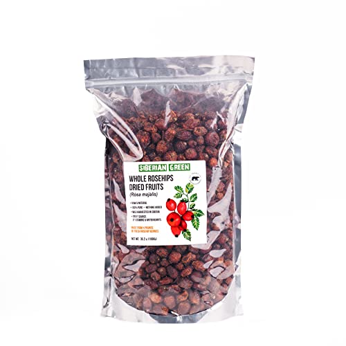 Siberian Dried Rose Hips Whole Seeds 1 Kg (2.2 Pounds) - Rosehips Herbal Tea Directly From Siberia Altai Mountains And Taiga #TOP6