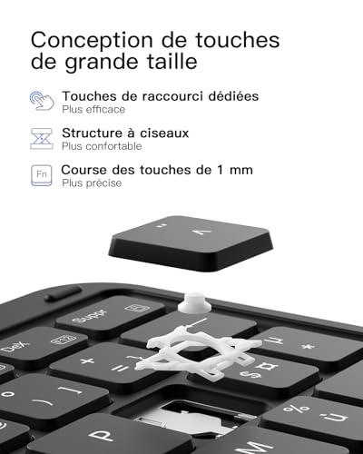 Clavier Azerty Samsung Galaxy Tab S9 FE Support Stylet Idéal Télétravail et Café - 5
