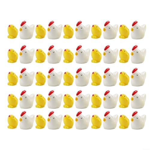 50 pezzi per mini figure di pollo in resina per muschio paesaggio per decorazioni da giardino per progetti artigianali fai da te scene terrari e composizioni decorative desktop