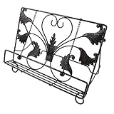 Gestion efficace des livres : sa structure stable en fer forgé assure un maintien vertical et ordonné des livres, faisant office de serre-livres ou de support pour livres de recettes dans la cuisine