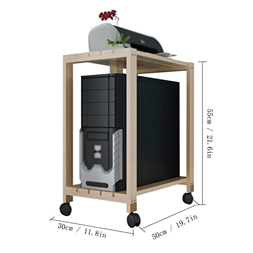 Soporte para CPU de doble capa para computadora de escritorio, base de chasis de madera maciza desmontable para disipación de calor, tamaño pequeño miniatura 2