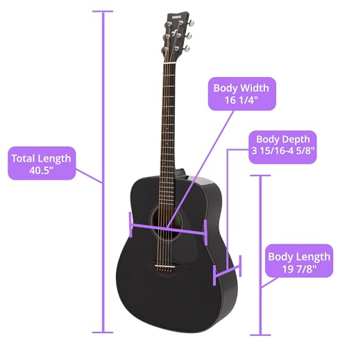 Yamaha FG800J BL Solid Spruce Top, Traditional Western Gloss Finish Dreadnought Body, 6-String Right-Handed Acoustic Guitar with Rosewood Fingerboard and Bridge [Black] by Yamaha - Used condition - CA$251.99