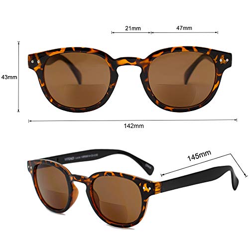 Image of VITENZI Bifocal Sunglasses Vintage Readers for Reading Under The Lucca Sun in Tortoise Rx 1.50
