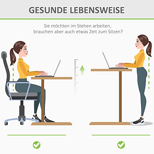 Vinsetto Höhenverstellbarer Schreibtisch Elektrisch 140 x 70 cm Computertisch mit 4 Memory-Steuerung, 4 TLG. Tischplatte, Steh-Sitz Tisch mit Anti-Kollision, Überhitzungsschutz Weiß