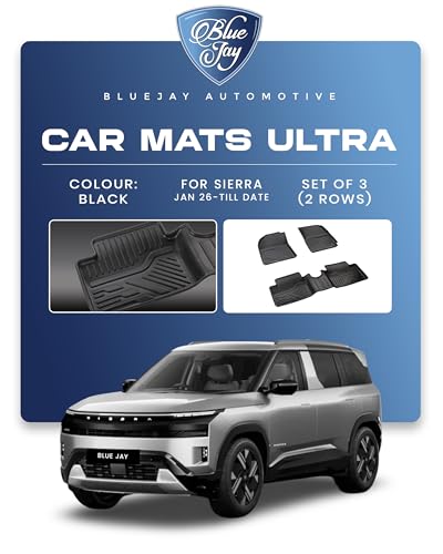 Image of Blue Jay Ultra TPE Car Floor Mats for Tata Sierra (2026) | Premium Luxury Mats | Waterproof Washable All Weather Protection | Black