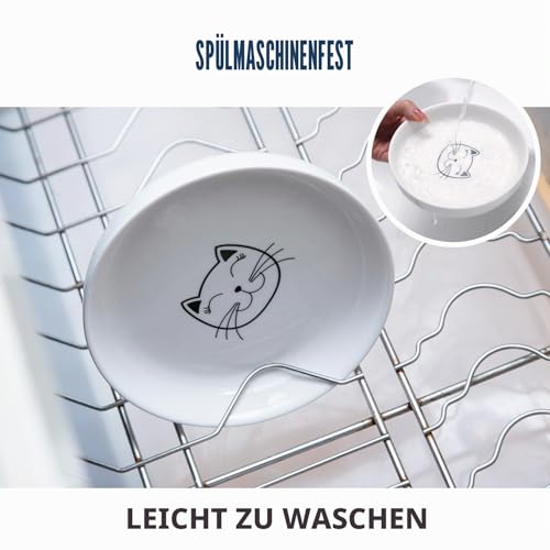 Lusifaco Keramik Katzennapf Erhöht, Erhöhung Katzen Futternapf (1er-Set)