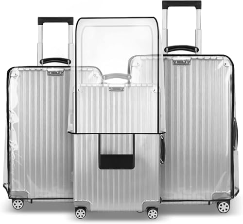 Image of LIGHTNIING HAMMERZ Transparent Luggage Cover | Clear PVC Suitcase Cover | Trolley Bag Protective Covers Case Waterproof Travel Bag Suitcase Covers | (24inch Medium)