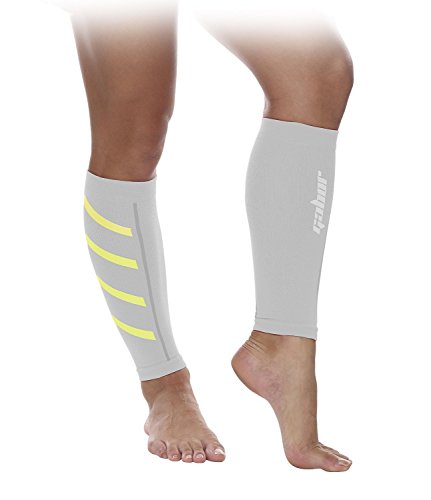 Gabor Fitness Graduated 20-25mm Hg Compression Running Leg Sleeves, Small, White
