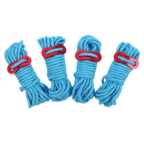 ibasenice 4pcs Heavy Duty Reflective Camping Tent Ropes for Outdoor Adventures Lightweight Portable Tie Down Cord for Nighttime Visibility and Safety Hiking and Camping Activities
