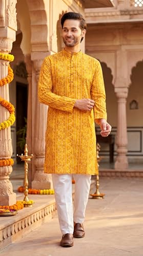 Image of Studio Shringaar Men's Polyester Relaxed Fit Straight Kurta
