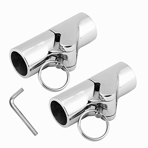 Redsnake Stainless Steel Marine Grade Boat Railing Pipe Connector Folding Swivel Coupling Tube Pipe Connector Boat Hardware Fitting For (25Mm) 1Inch Or (22Mm)7/8Inch ((25Mm)1Inch O.d Tube X 1Pair) #TOP4